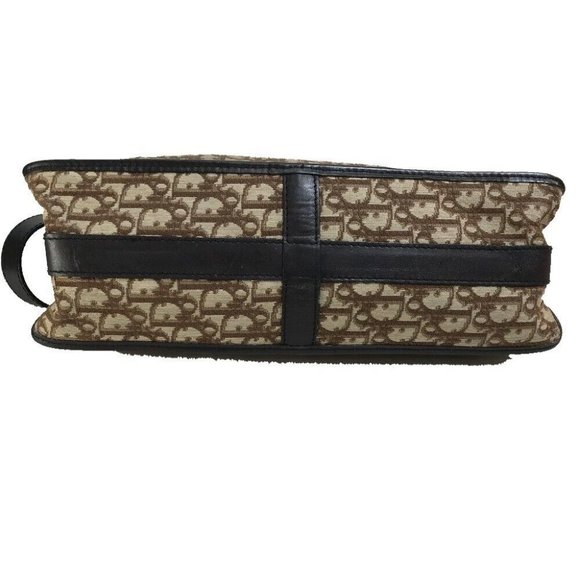 CHRISTIAN DIOR Trotter vintage 2-step flap Messenger Shoulder Bag Beige x Brown - Picture 12 of 13